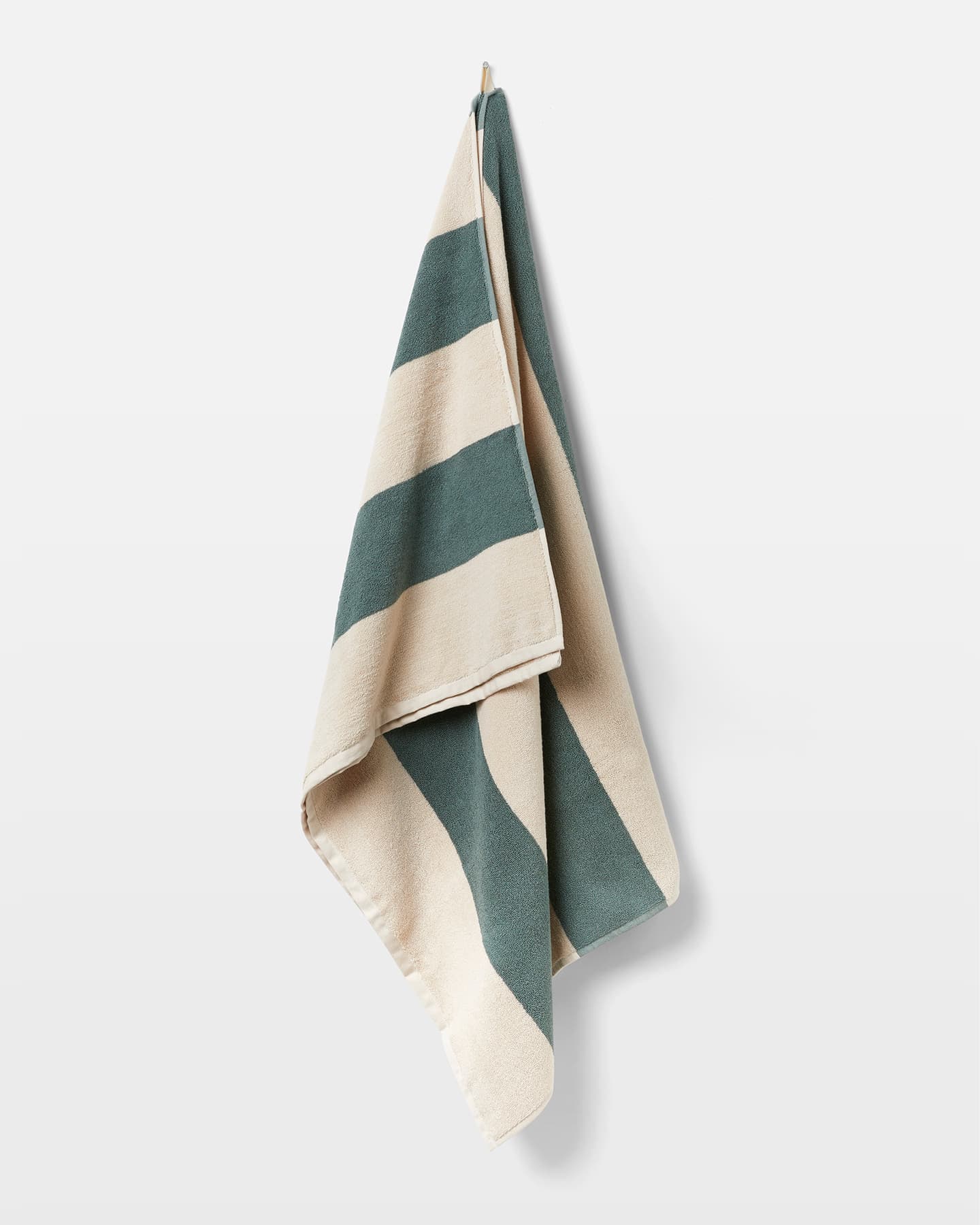 Badetuch Vinda - Seashell Beige / Washed Bottle Green