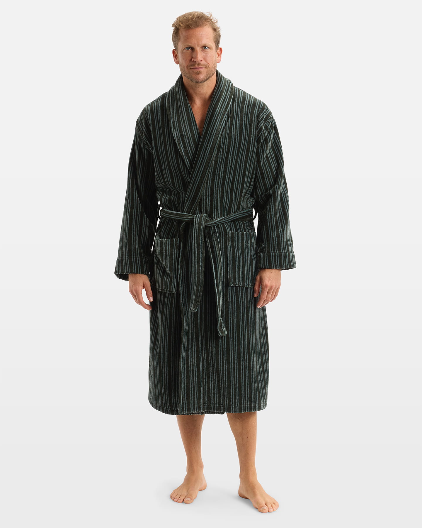 Bademantel Vindel - Forest Green & Washed Bottle Green