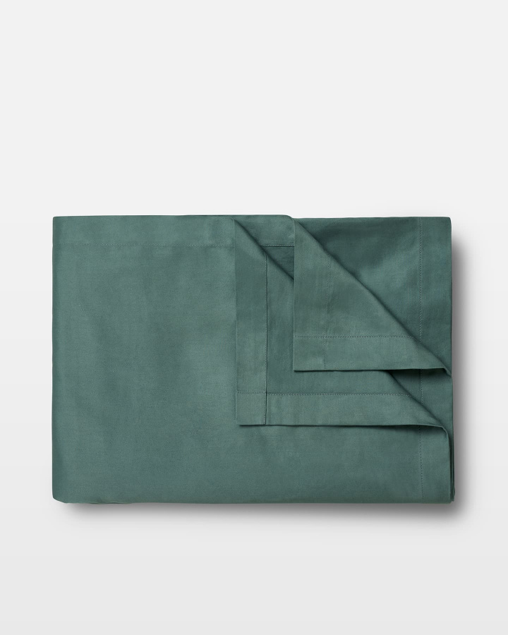 Laken Lind - Washed Bottle Green in der Gruppe Bettwäsche / Spannbettlaken bei A L V A (1110)