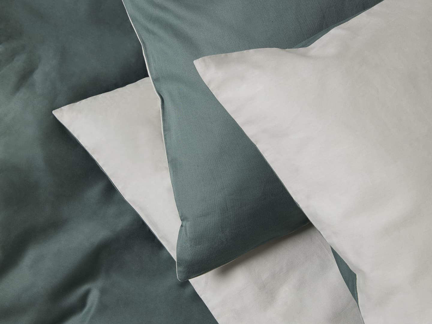 Kissenbezug Tvenne - Washed Bottle Green / Misty Green