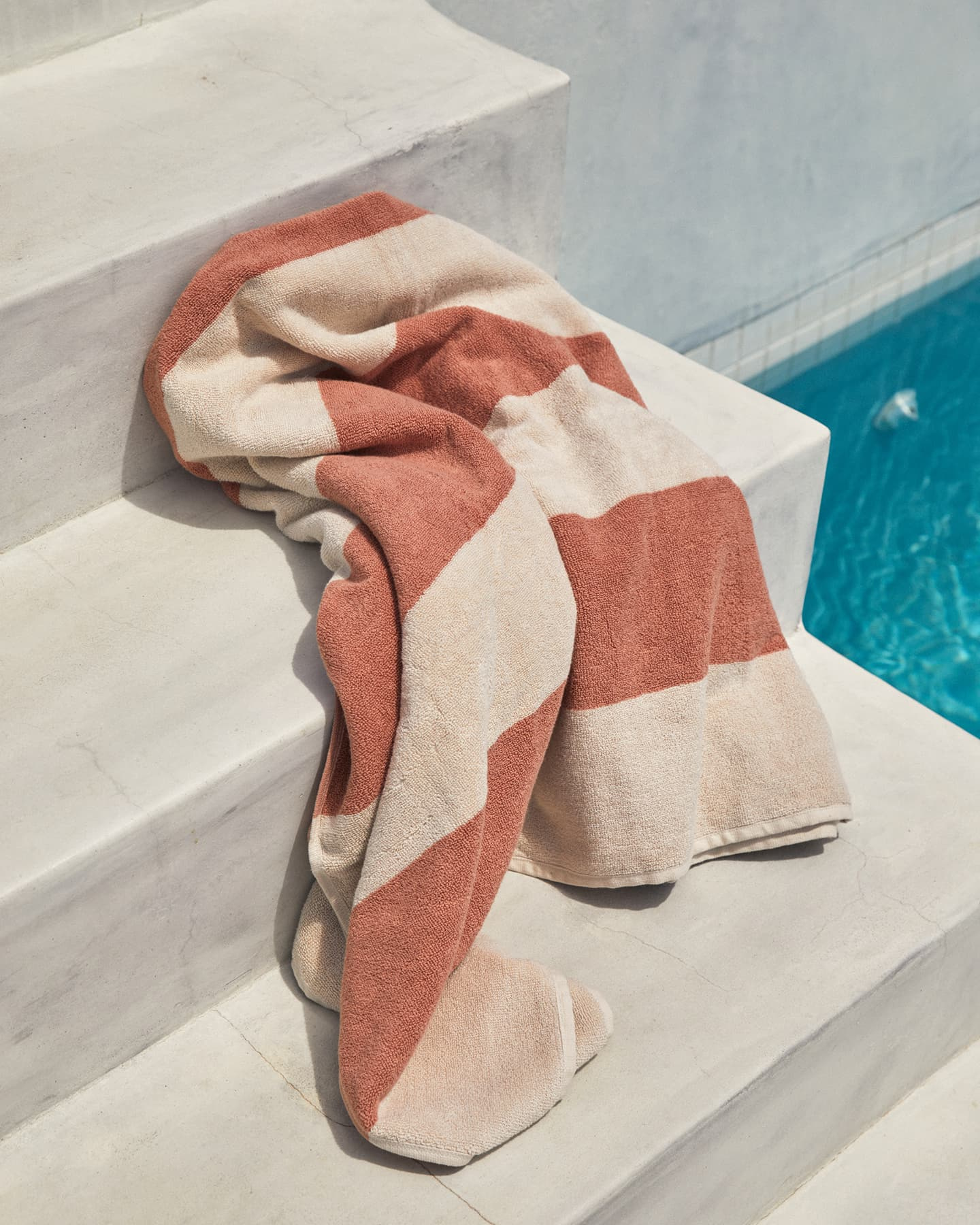 Badetuch Vinda - Seashell Beige / Pink Terracotta