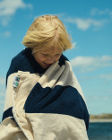 Badetuch Vinda - Seashell Beige / Midnight Blue