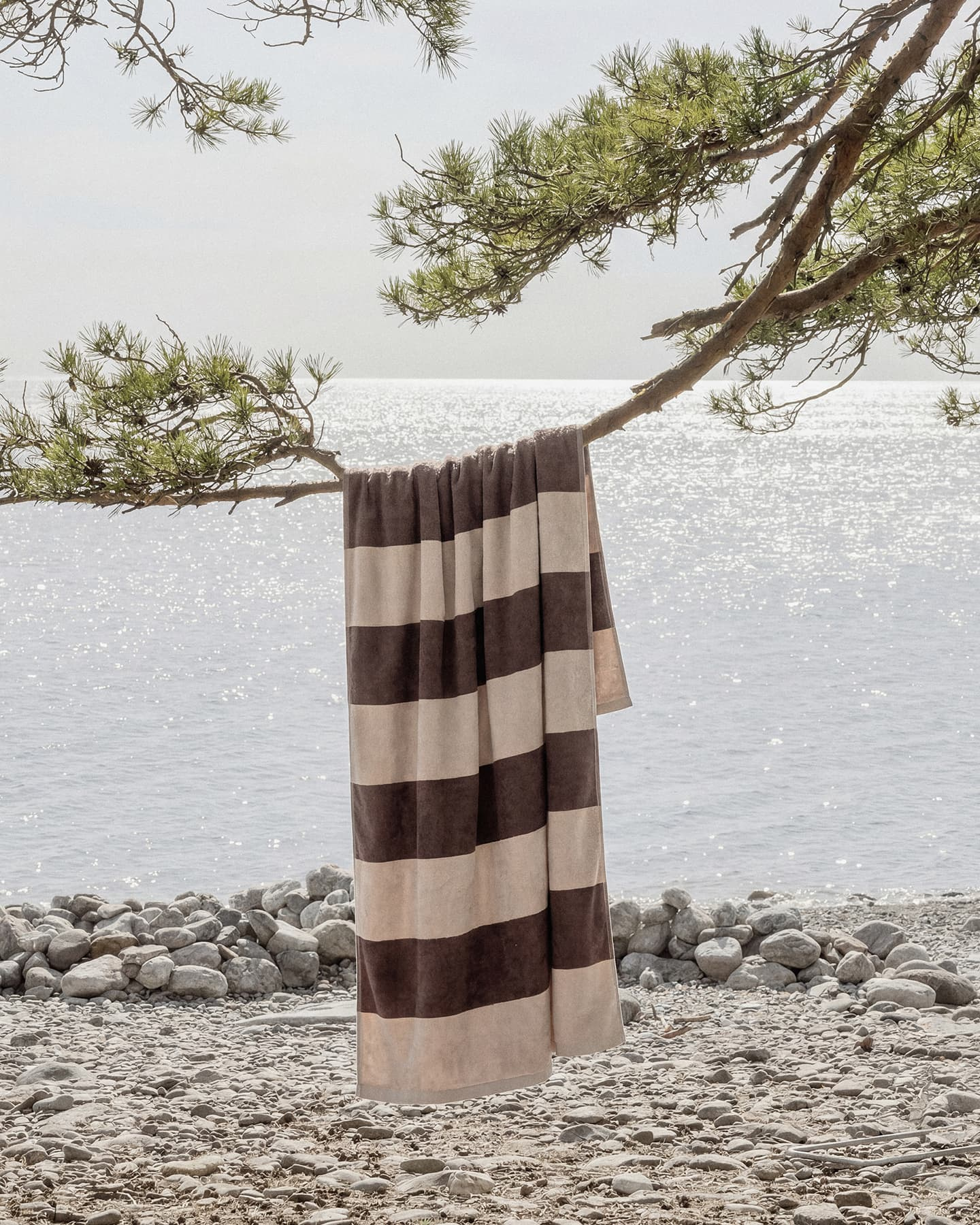 Badetuch Vinda - Seashell Beige / Deep Taupe
